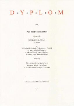 Piotr Kociumbas laureatem nagrody imienia Dr Katarzyny Cieślak